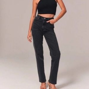 Abercrombie & Fitch The 90's Straight Ultra High Rise Black 30/10 Long